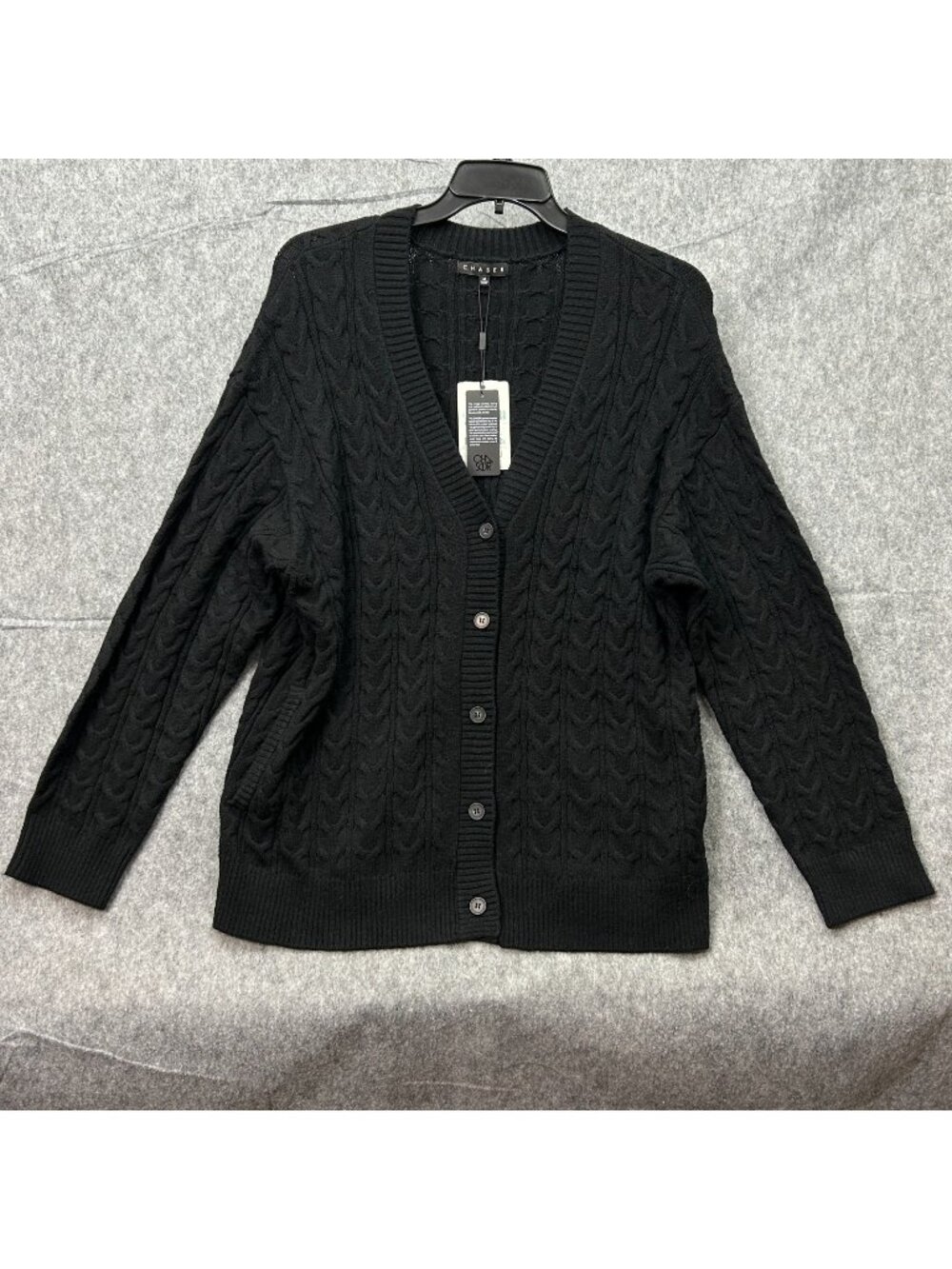 Chaser Pierre Cashmere Blend Cardigan Sweater Women's Size Medium Black NWT